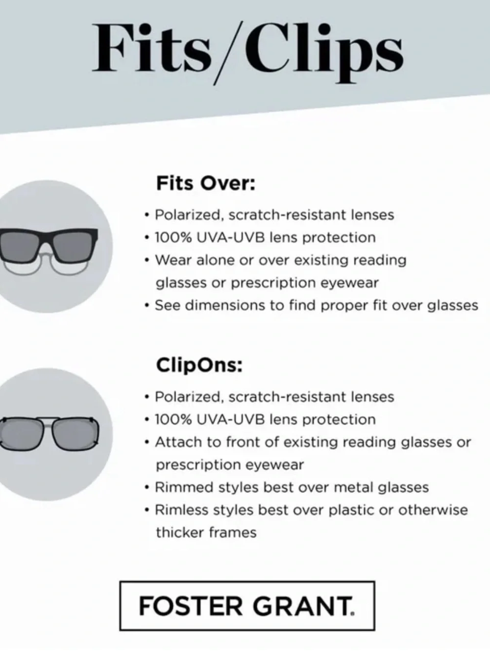 Polar Optics Premium Polarized Flipup Gray Square  Clip On Sunglasses 56 Rec 24
